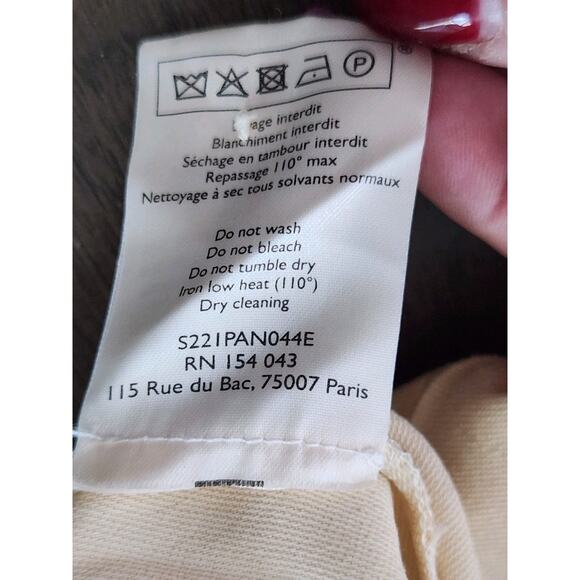 Nwt Sezane Loulou Trousers Ecru Cream High Rise Wide Legs Size 40/Us 8 Read Pls - Picture 7 of 12